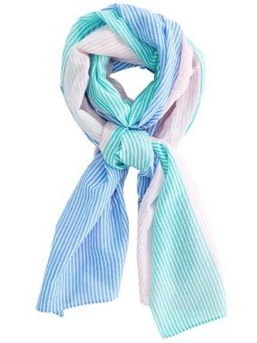 Vineyard Vines Kentucky Derby Striped Pastel Blue, Mint & Pink Lightweight Scarf